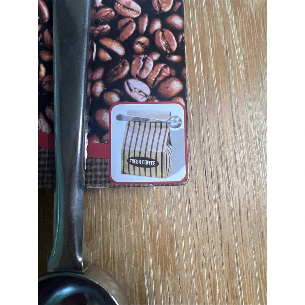 Coffee Tea Stainless Steel Scoop w/ Bag Clip‎ - 1.5 Tbsp Measuring Spoon